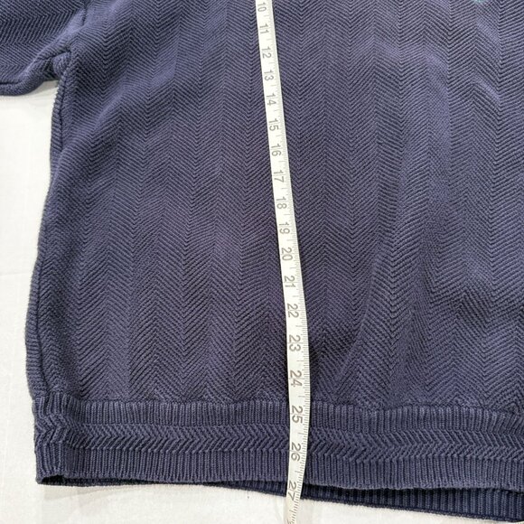 vintage Chaps Ralph Lauren Cotton Sweater Men’s XL Navy Blue Crest Logo - Picture 6 of 6